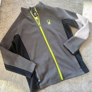 SPYDER - Boy’s (XL) Grey & Black Winter Zip Sweater